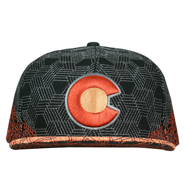 Grassroots Red Rocks Black and Red Snapback Hat