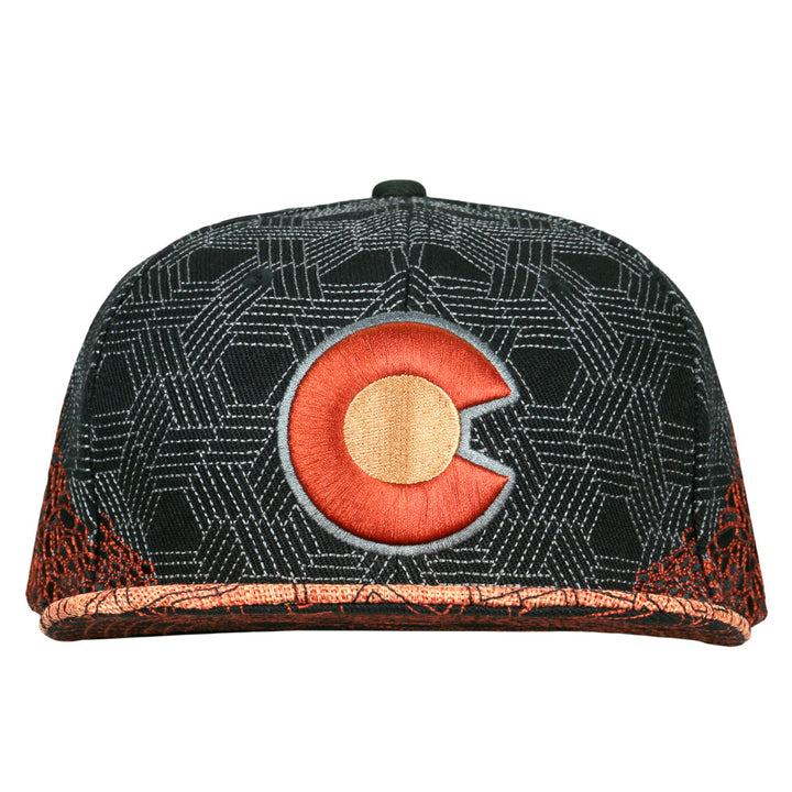 Grassroots Red Rocks Black and Red Snapback Hat