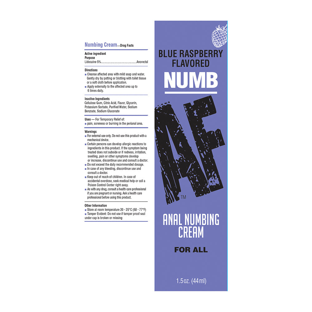 Numb AF Anal Desensitizer Blue Raspberry 1.5 oz. - Headshop.com