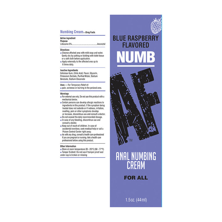 Numb AF Anal Desensitizer Blue Raspberry 1.5 oz. - Headshop.com