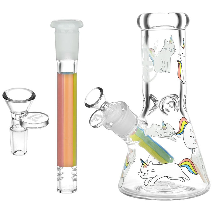 Pulsar Caticorns Design Glass Beaker Water Pipe - 8" / 14mm F - Headshop.com