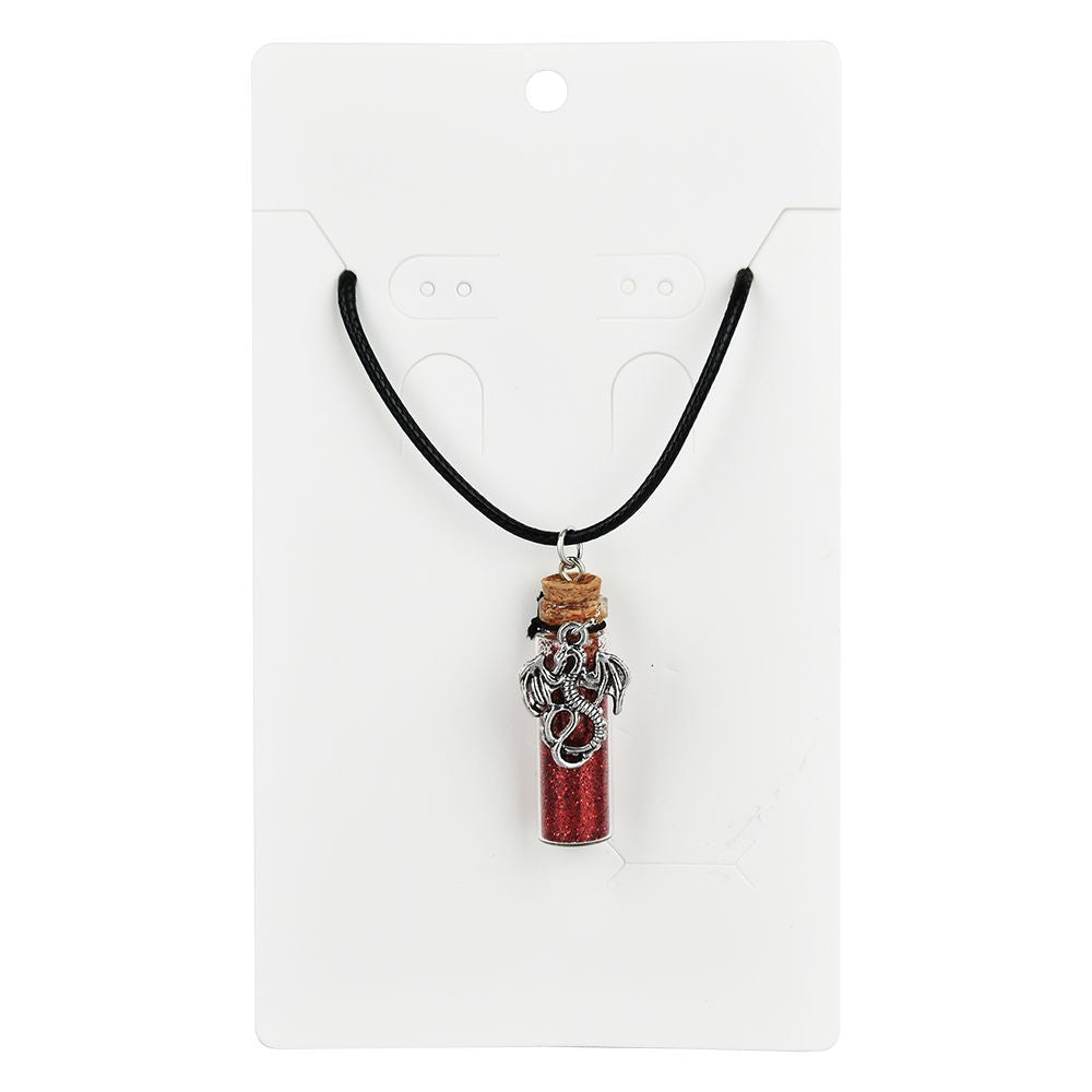 Pewter Pendant Glitter Bottle Necklace | 11.5" - Headshop.com