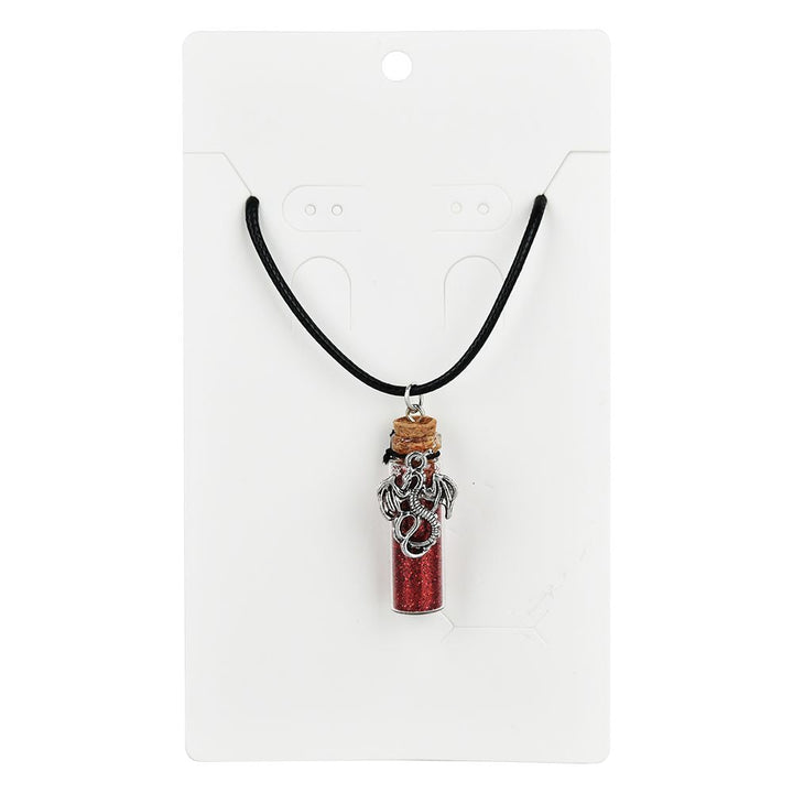 Pewter Pendant Glitter Bottle Necklace | 11.5" - Headshop.com