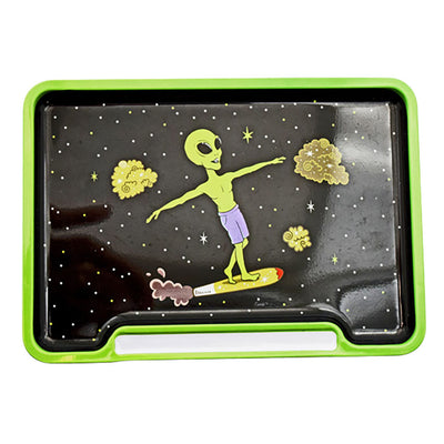 Alien Doobie Surfer Rolling Tray Box - 8"x5.75" - Headshop.com