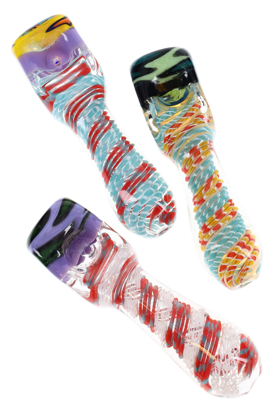 Clear Reverse Square Glass Spoon “Spiral Pop” – 5″ – Assorted Colors - Headshop.com