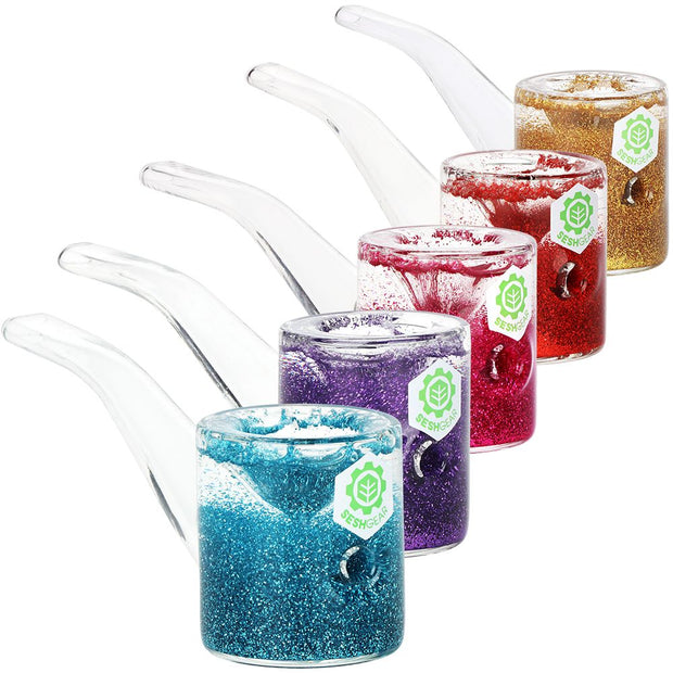 5CT BUNDLE - SeshGear So Camp Glitter Glycerin Hand Pipe - 5" / Assorted Colors