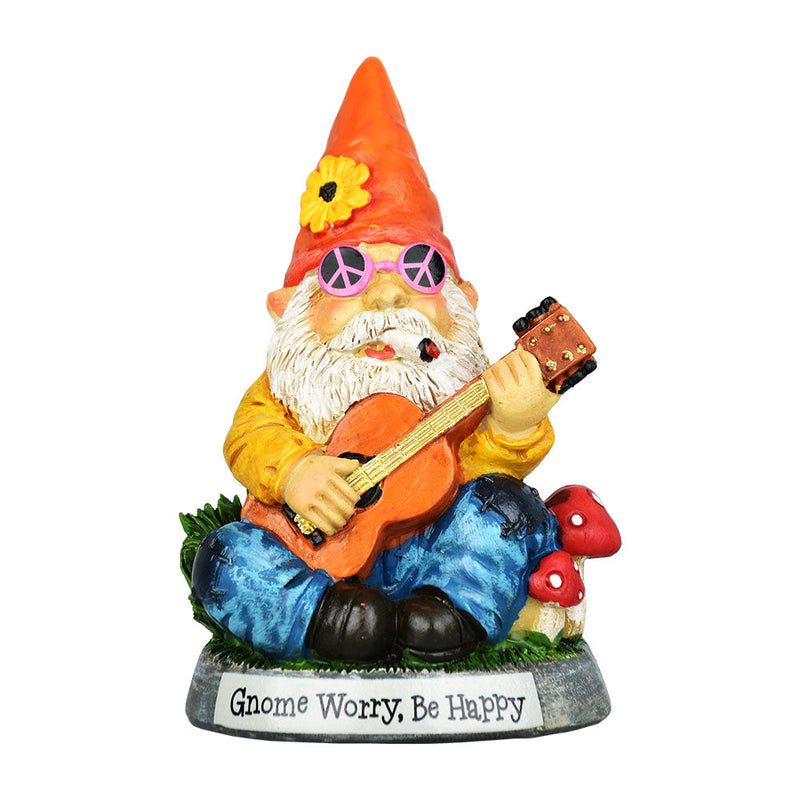Gnome Worry Be Happy Resin Figurine - 4.5" - Headshop.com