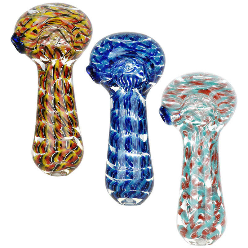 10PC BUNDLE - Hidden Dimensions Glass Spoon Pipe - 3.75" / Assorted Colors - Headshop.com