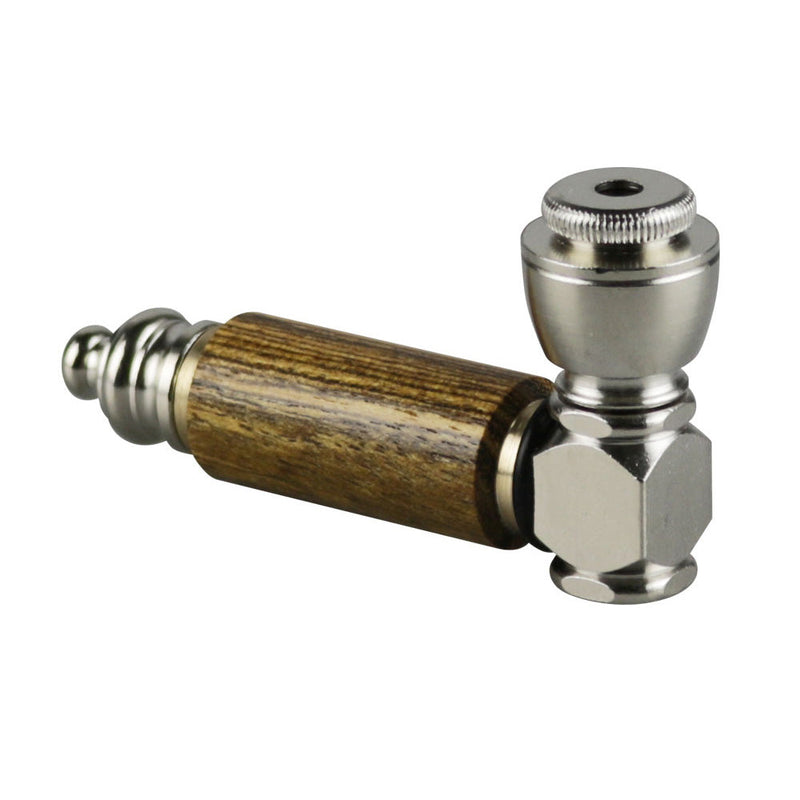 Exotic Wood & Stainless Steel Hand Pipe - Headshop.com