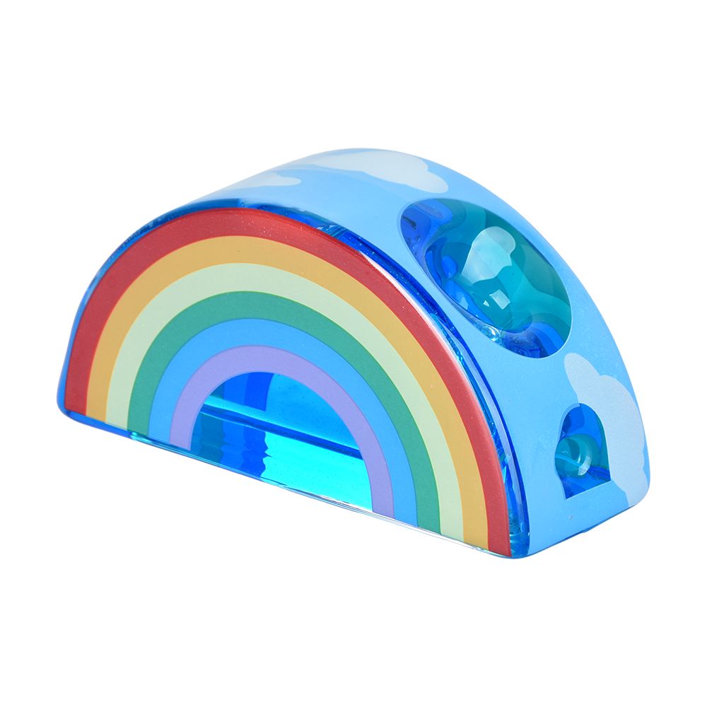 Rainbow Glycerin Glass Hand Pipe - 4.25" - Headshop.com