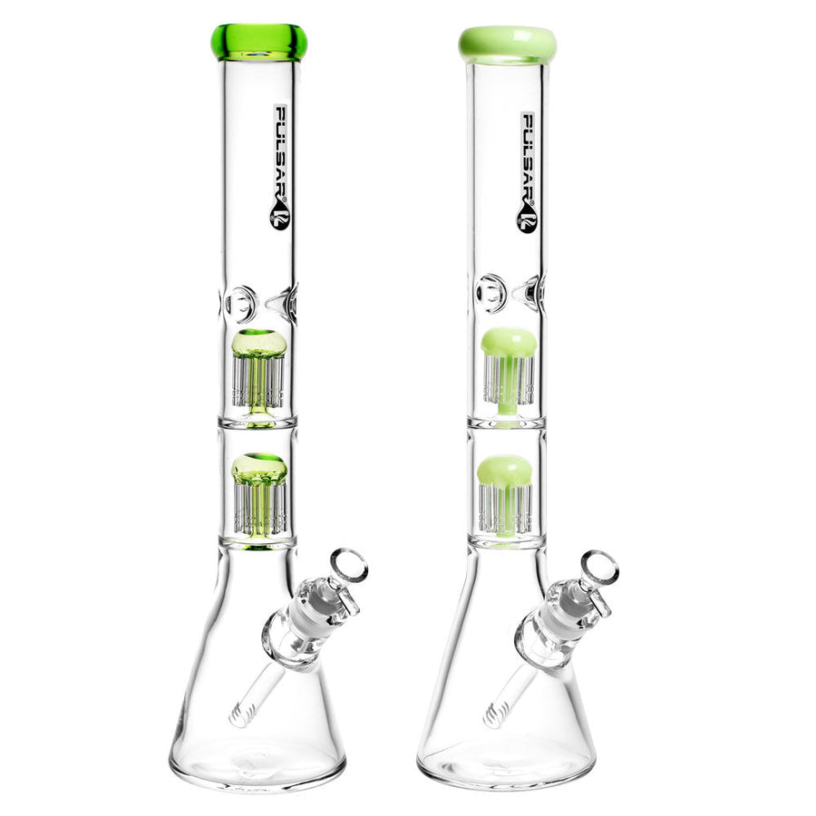 Pulsar Dual Jellyfish Perc Water Pipe- 18.5"/14mm F/Colors Vary - Headshop.com