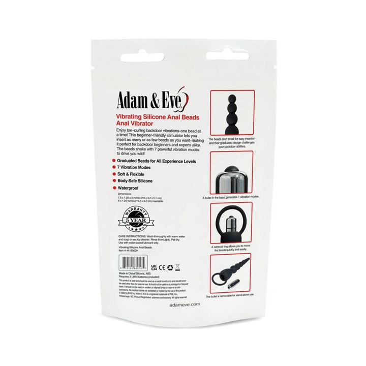Adam & Eve Vibrating Silicone Anal Beads (Bag Packaging) - Headshop.com
