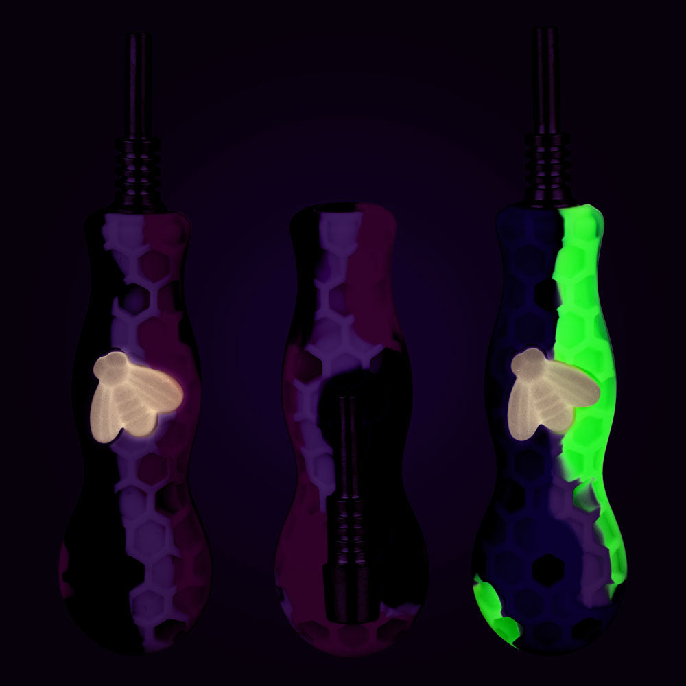 Glow Bee Silicone Vapor Straw Titanium Tip-4.25"/Colors Vary - Headshop.com