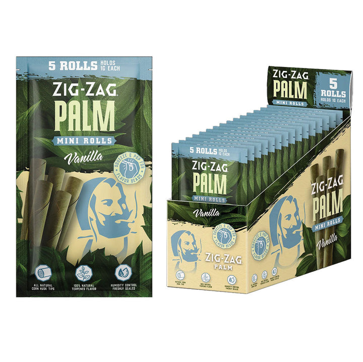 Zig Zag Mini Palm Roll | 5pk | 15pc Display - Headshop.com