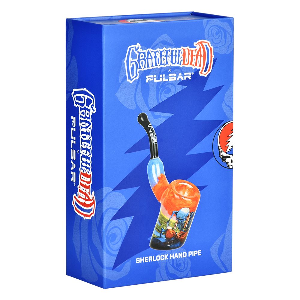 Grateful Dead x Pulsar Inside Print Bent Sherlock Pipe | 4" - Headshop.com