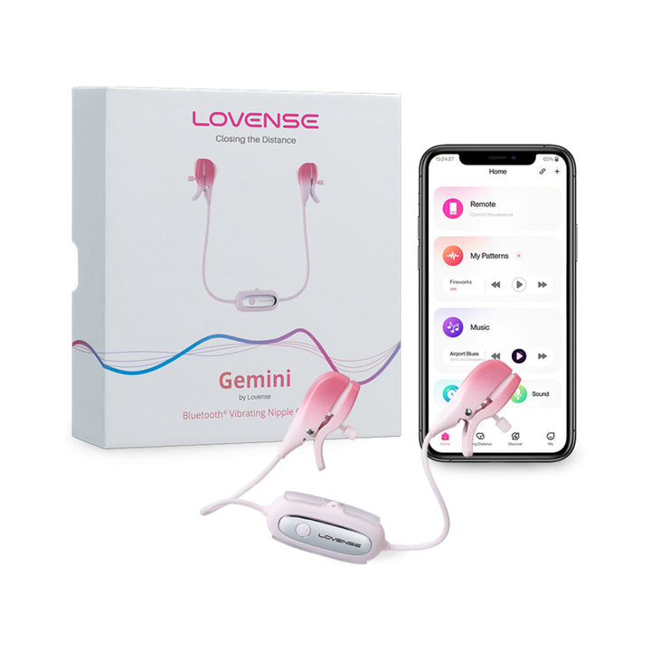 Lovense Gemini Bluetooth Rechargeable Vibrating Nipple Clamps - Headshop.com