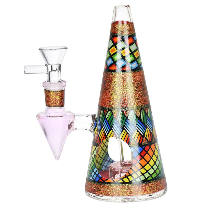 Conical Stained Glass Water Pipe - 6.25" / 14mm F - Headshop.com