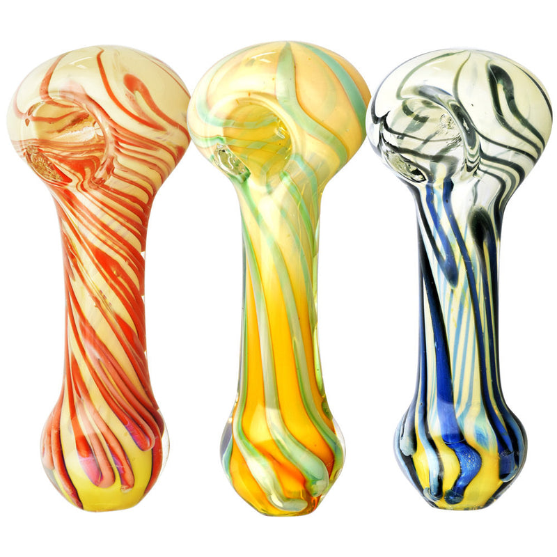 Swirl Spoon Pipe - 3.75" / Colors Vary - Headshop.com
