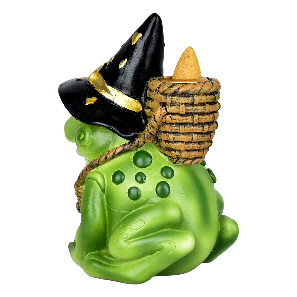 Bewitching Frog Back Flow Incense Burner - 5" - Headshop.com