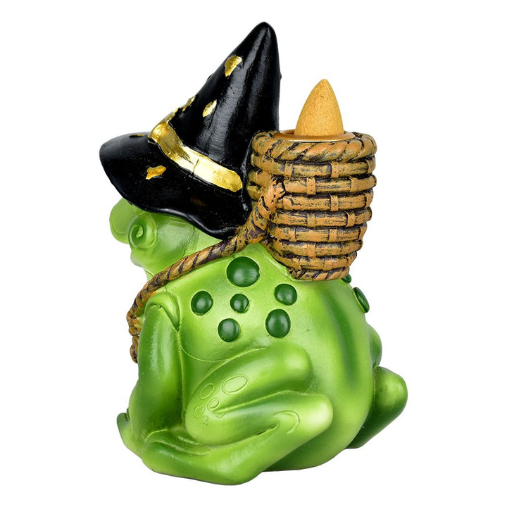 Bewitching Frog Back Flow Incense Burner - 5" - Headshop.com