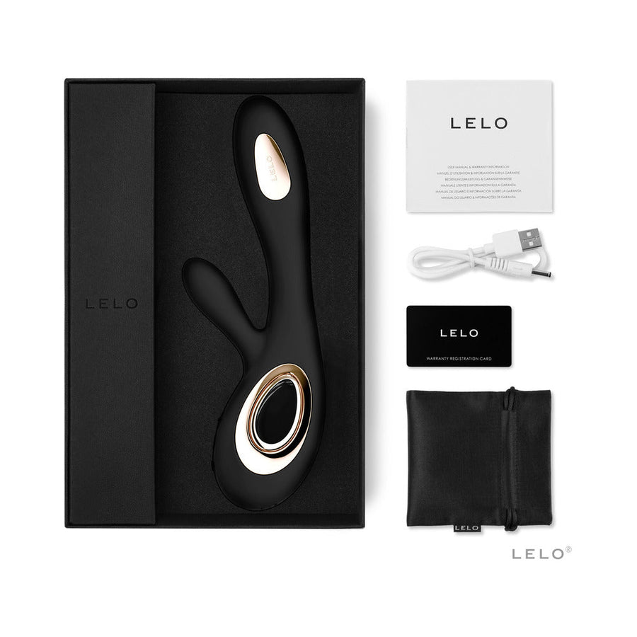 LELO SORAYA WAVE Rechargeable Rabbit Vibrator Black - Headshop.com