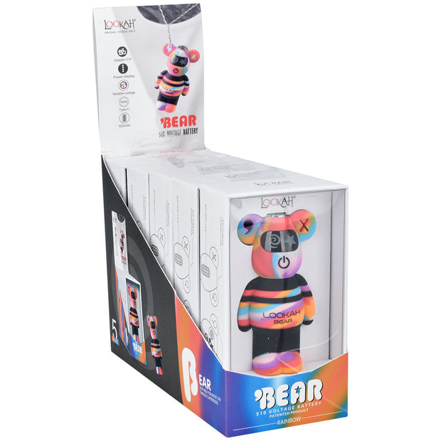 Lookah Tie Dye Bear Variable Voltage 510 Battery | 500mAh | 5pc Display - Headshop.com