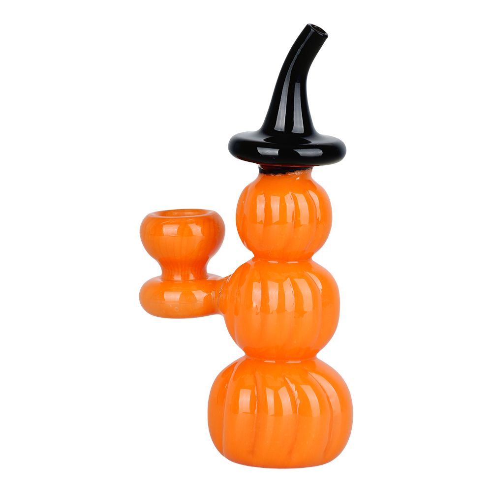 Halloween Pumpkin Pile Up Glass Bubbler - 5.75" - Headshop.com