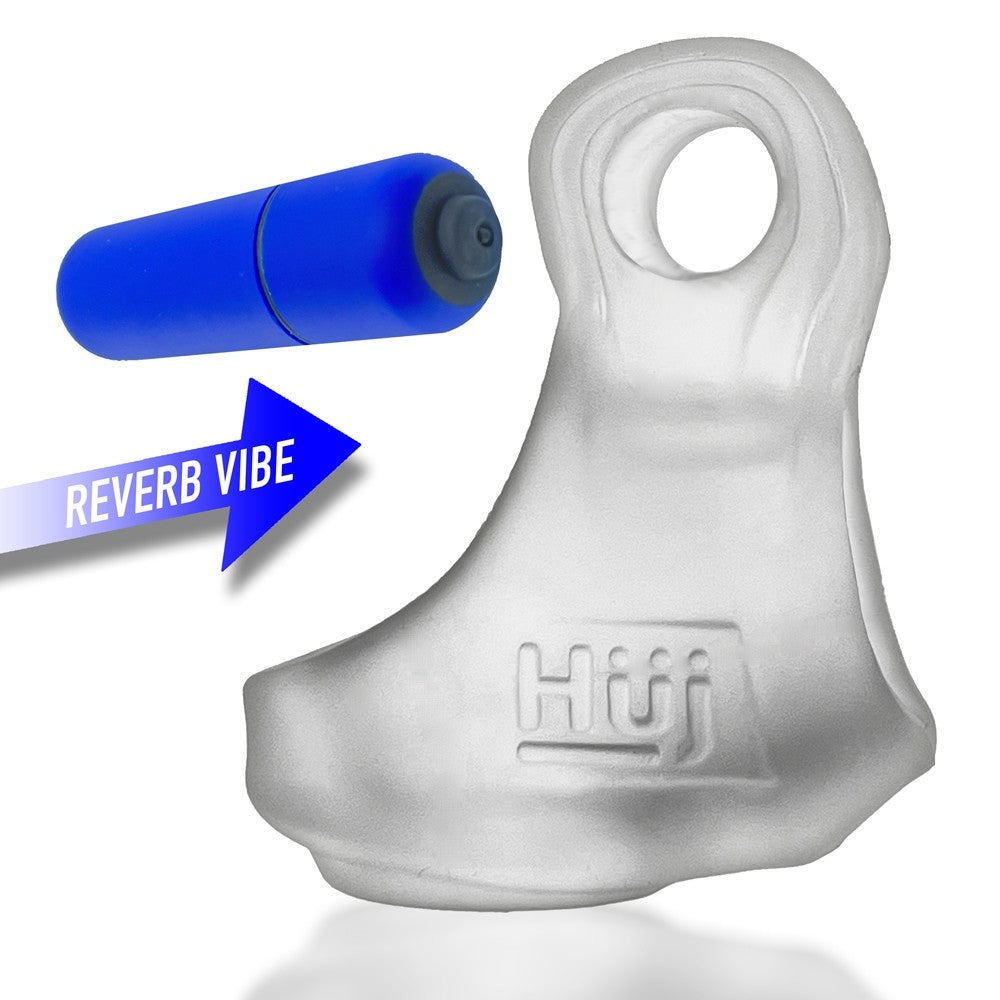 Hunkyjunk Revsling Cock & Ball Sling with Bullet Vibrator Clear Ice - Headshop.com