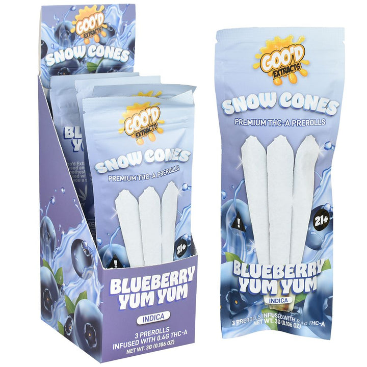GOO'D Snow Cones THCA Pre-Rolls | 3g | 3pc | 5pk Display - Headshop.com