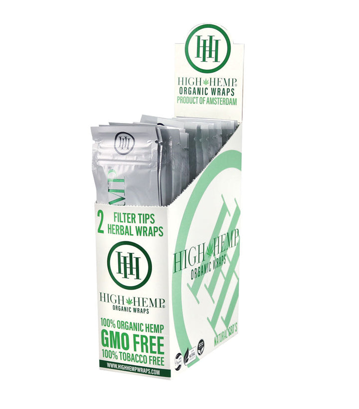 25PC DISP - High Hemp Organic CBD Wraps - 2pk - Headshop.com