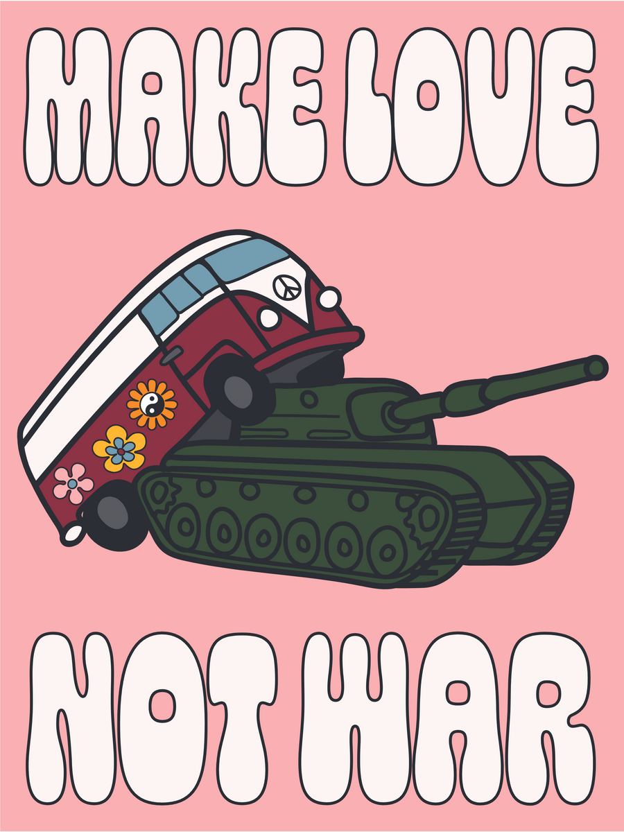 Velcro Label - MAKE LOVE NOT WAR - Headshop.com