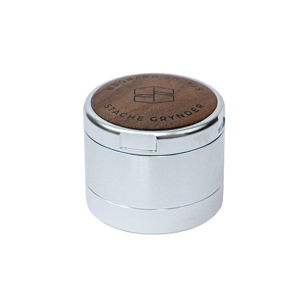 Stache Products Wood Lid Grynder | 3pc | 2.5" - Headshop.com