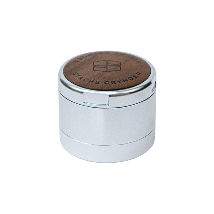 Stache Products Wood Lid Grynder | 3pc | 2.5" - Headshop.com