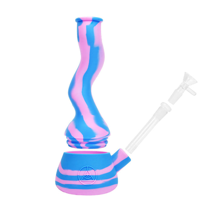 Ritual - 10'' Wavy Silicone Beaker - Cotton Candy - Headshop.com