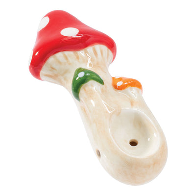 Wacky Bowlz Tri Mushroom Ceramic Pipe - 4" - Headshop.com