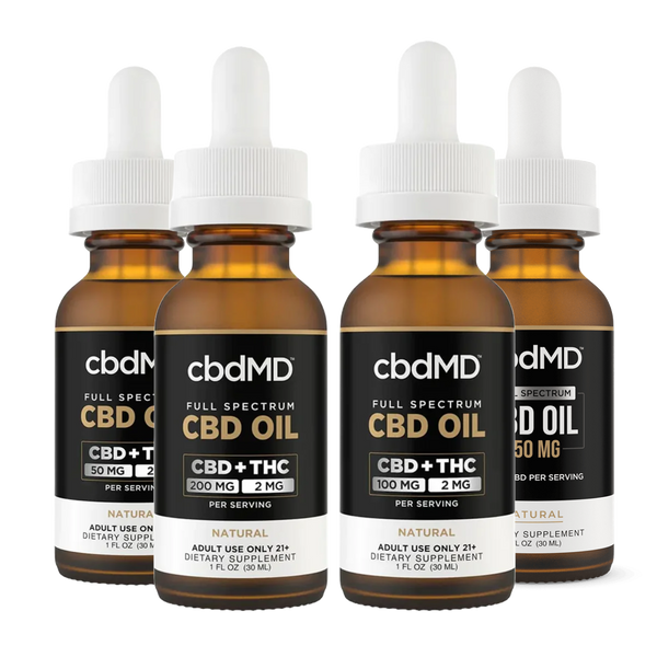 cbdMD Full Spectrum CBD Oil Tinctures - Natural