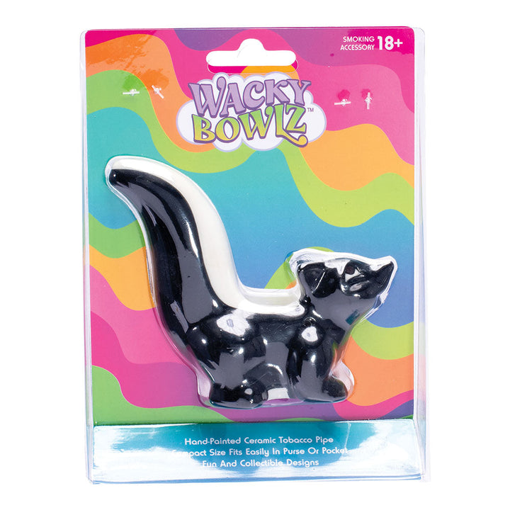 Wacky Bowlz Skunk Ceramic Hand Pipe - 4.5" - Headshop.com
