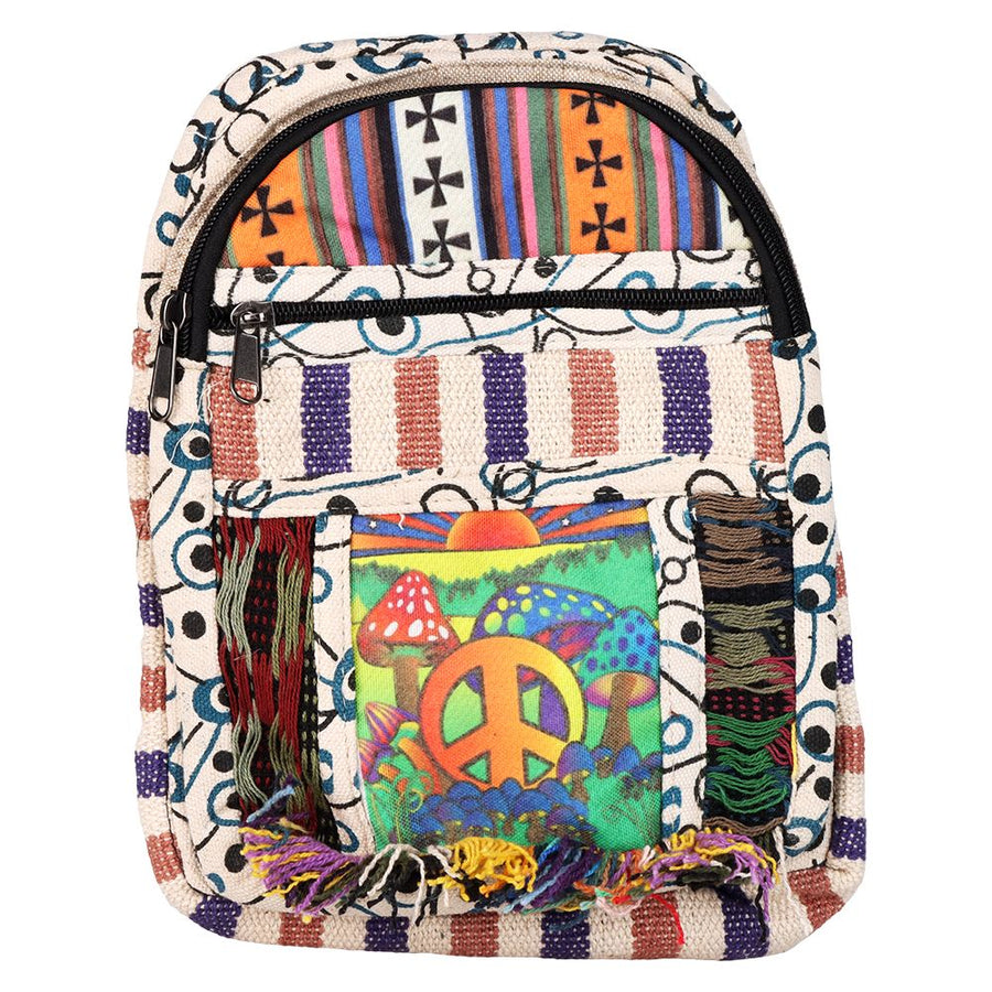 ThreadHeads Peaceful Shroom Patchwork Crossbody Bag - 10"x8" - Headshop.com