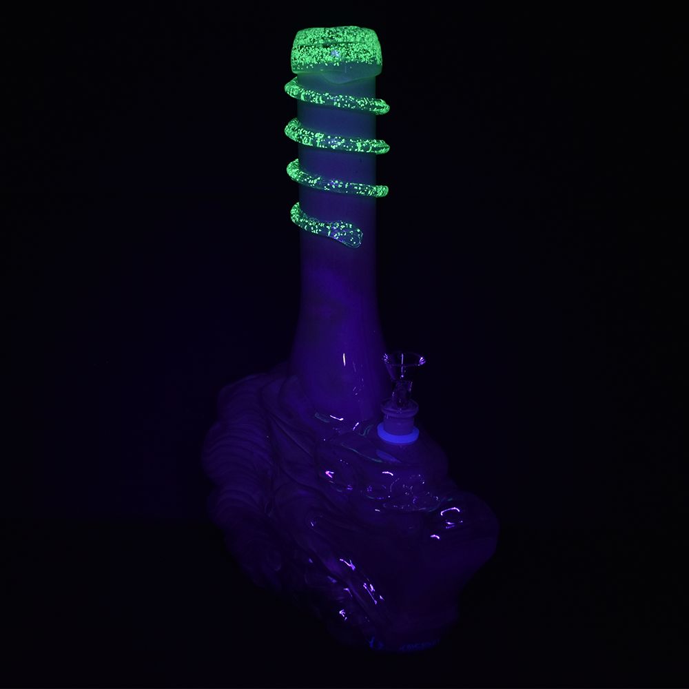 Iridescent Dragon Soft Glass Water Pipe - 14" / 14mm F - Headshop.com