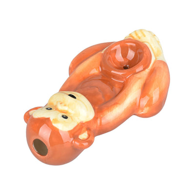 Wacky Bowlz Monkey Ceramic Hand Pipe | 4" - Headshop.com