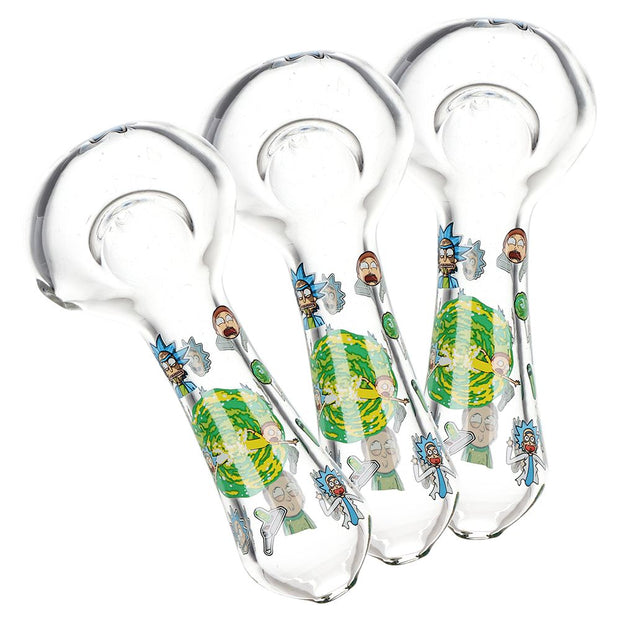 3CT BUNDLE - Rich and Shorty Glass Spoon Pipe - 4.5"