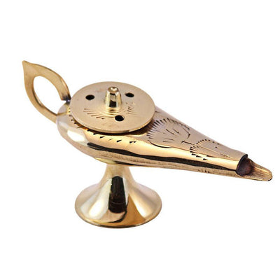 Aladdin's Magic Lamp Brass Incense Burner - Headshop.com