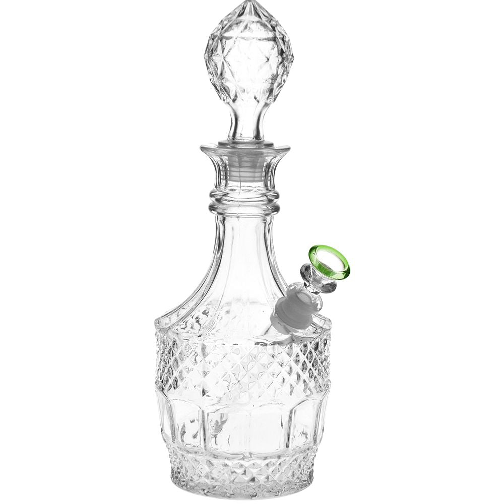 Vintage Decanter Style Glass Water Pipe w/ Cap - 8.5" / Liquor - Headshop.com