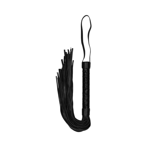 Ouch! Luxury Diamond-Patterned Whip Flogger Black - Headshop.com