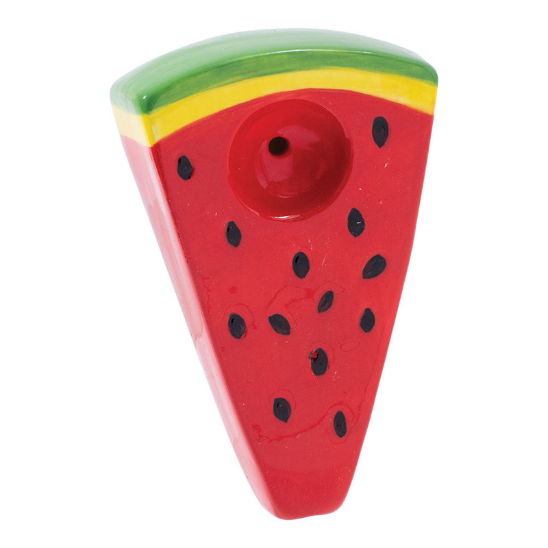 Wacky Bowlz Watermelon Slice Ceramic Pipe - 3.75" - Headshop.com