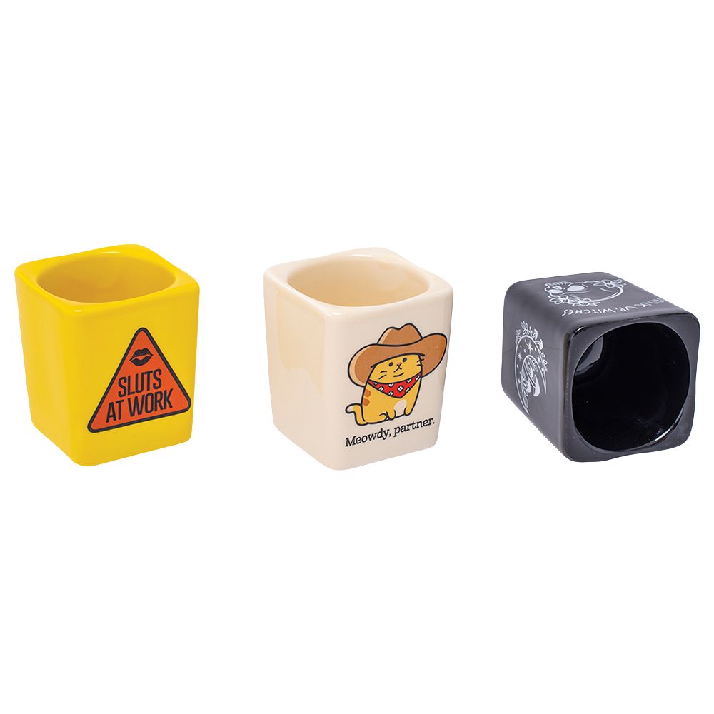 Fujima Square Ceramic Shot Glasses - 2oz / 6ct - Headshop.com