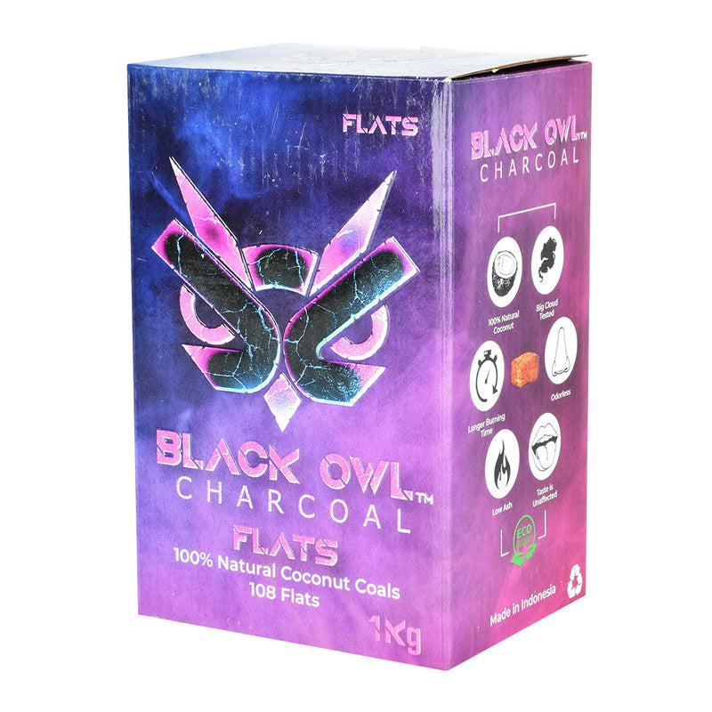 Black Owl Natural Coconut Charcoal Briquette / 108 Flat Cubes - Headshop.com