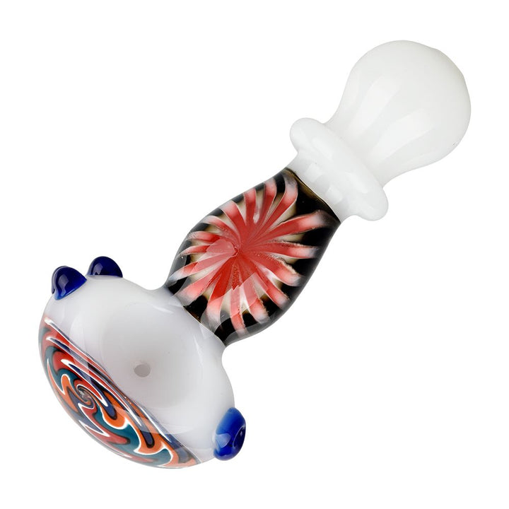 Flowering Perspective Ringed Glass Spoon Pipe - 4.75" / Colors Vary - Headshop.com