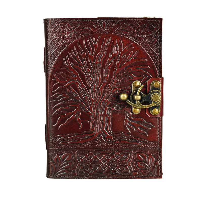 Tree Of Life Leather Journal w/ Metal Clasp - 5"x7"