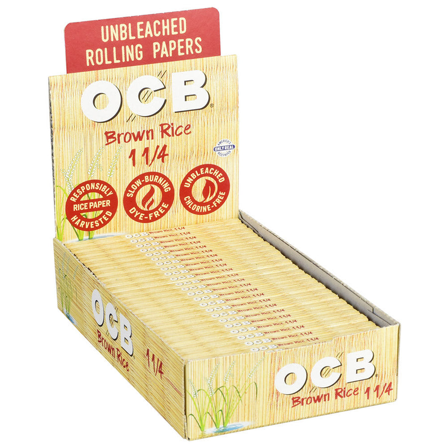 24PC DISPLAY - OCB Brown Rice Rolling Papers - Headshop.com